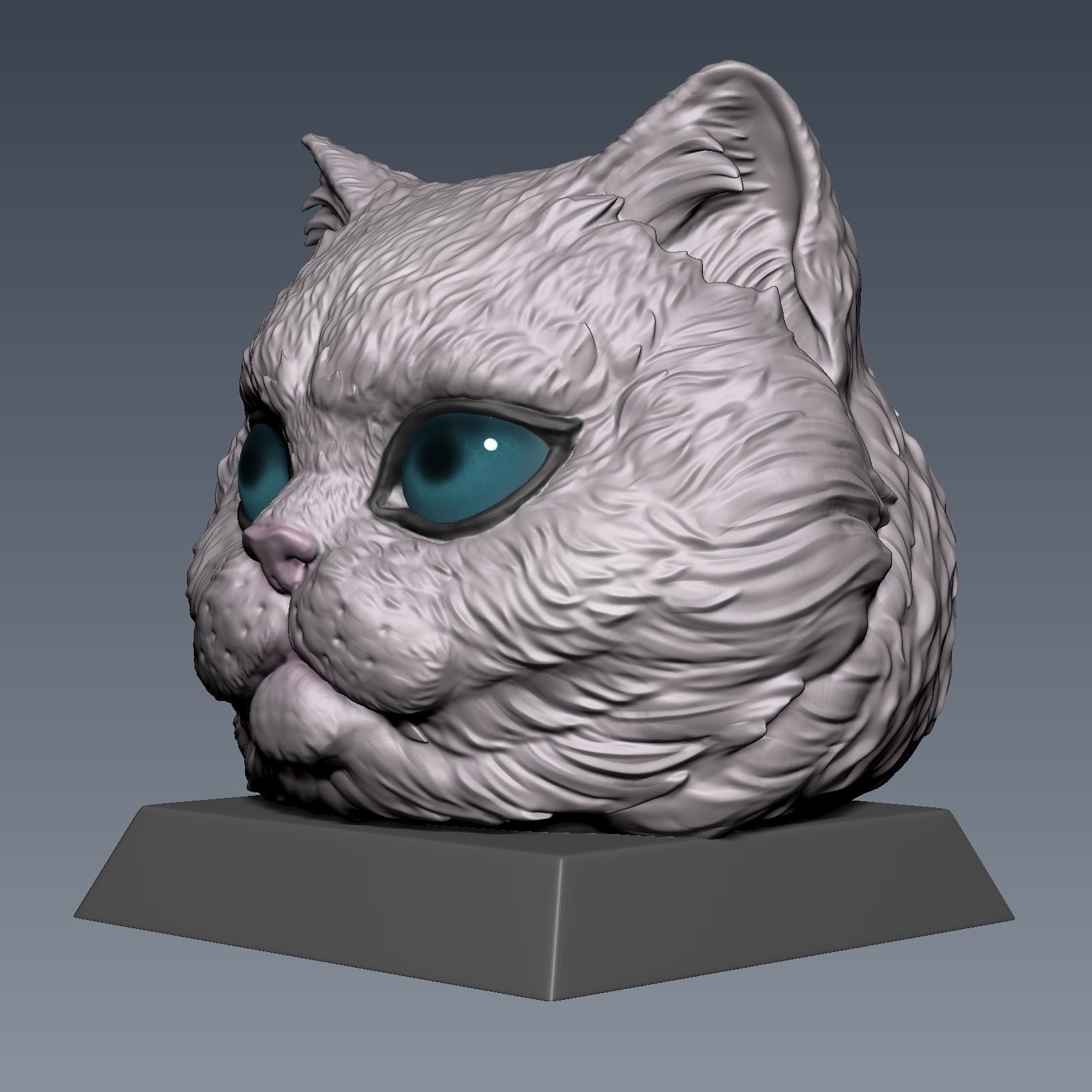 Cat Head 01 3D print model_7