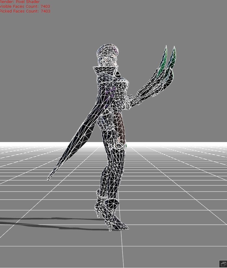 Natalia  Deadly Mamba Low-poly 3D model_5