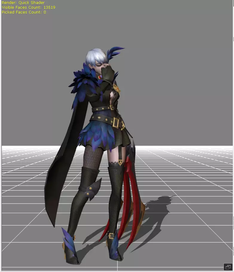 Natalia Midnight Raven Low-poly 3D model