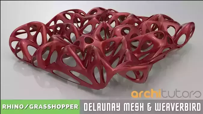 Delaunay Mesh Weaverbird Parametric Grasshopper Rhino Model 3D model