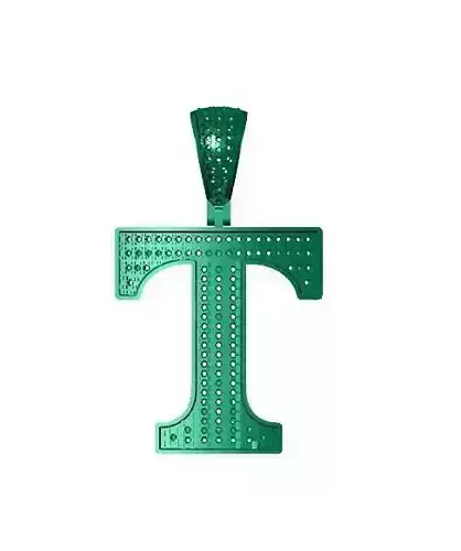 T ALPHABET PENDANT WITH ROUND DIAMOND