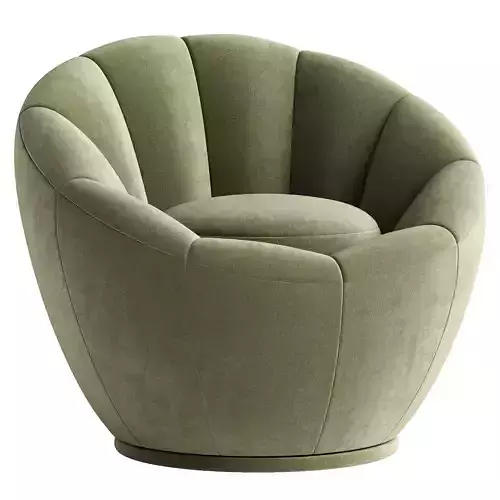 Crown armchair rotatable boucle