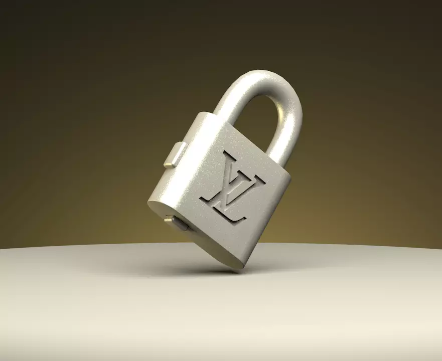 LV padlock bag 3D print model_0