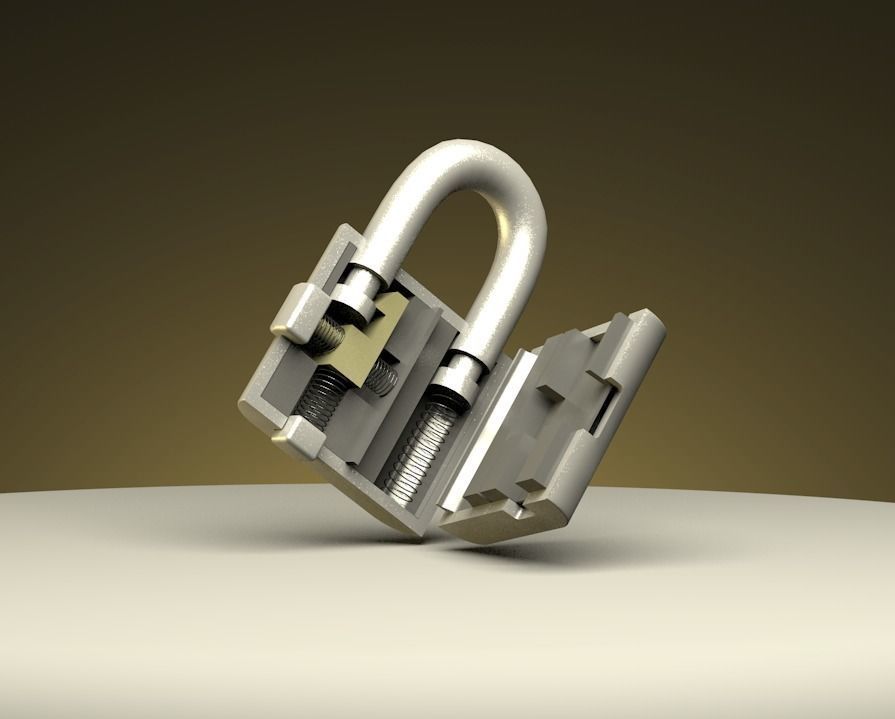 LV padlock bag 3D print model_1