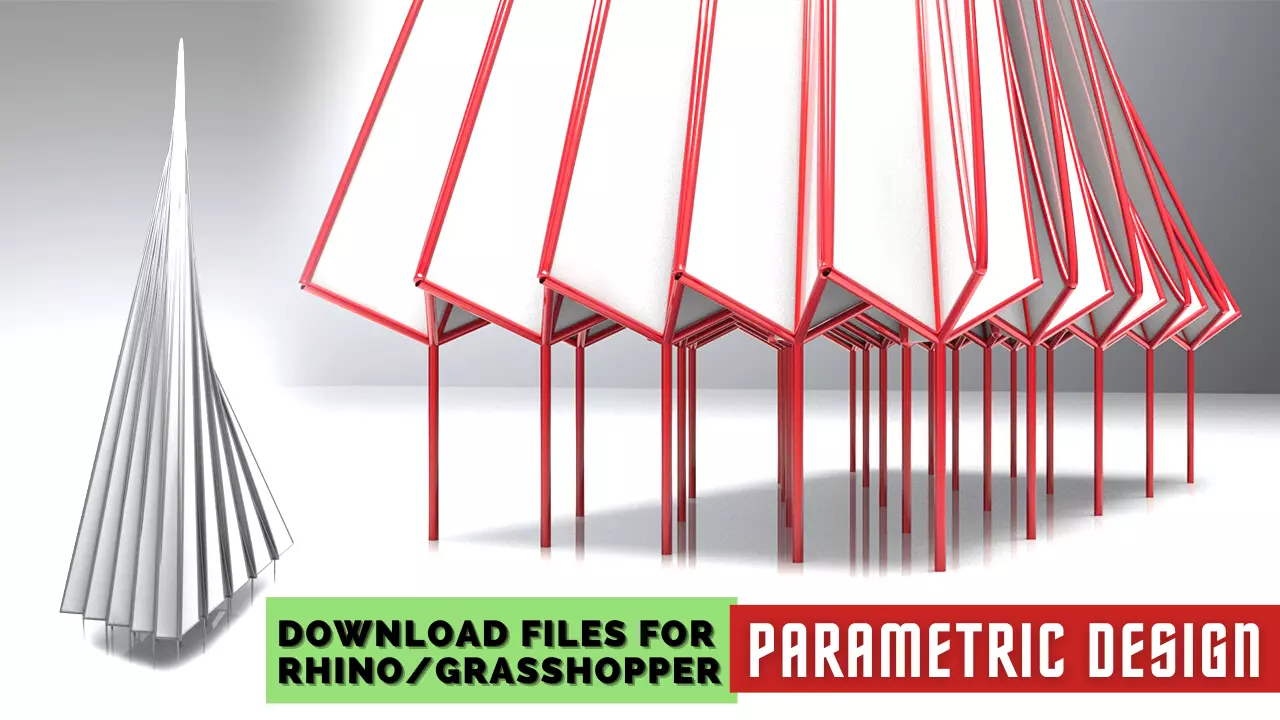 Parametric Tensile Structure Facade Grasshopper Definition Rhino 3D model