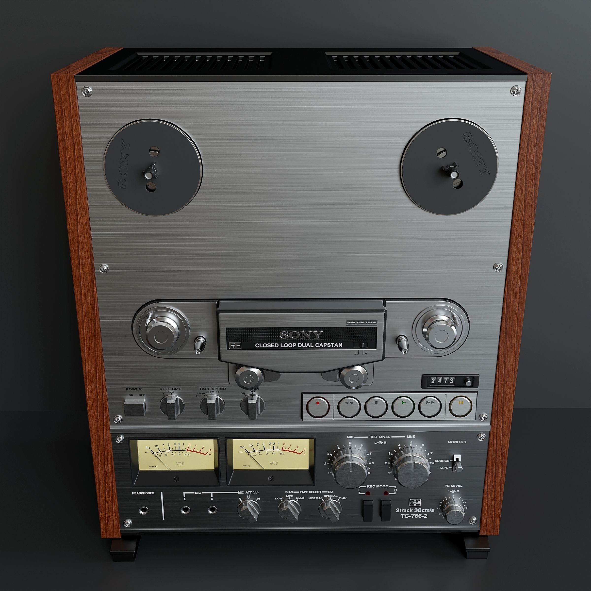 Vintage reel to reel tape deck 7 3D model_3