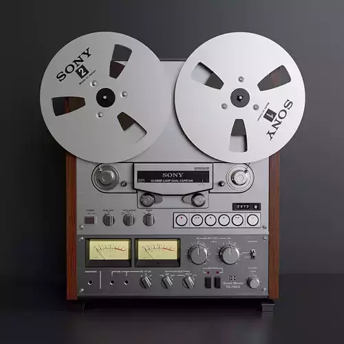 Vintage reel to reel tape deck 7 3D model