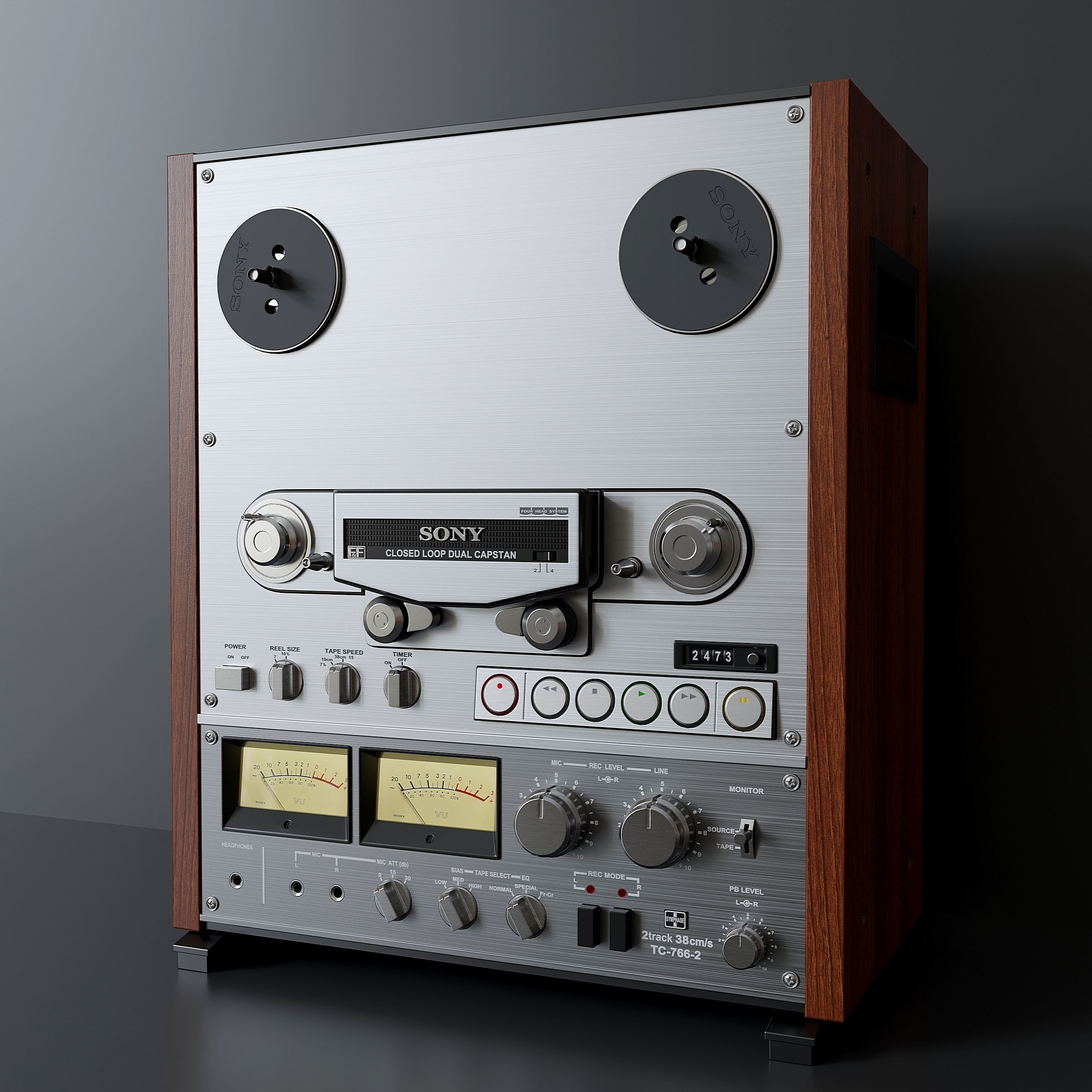 Vintage reel to reel tape deck 7 3D model_2