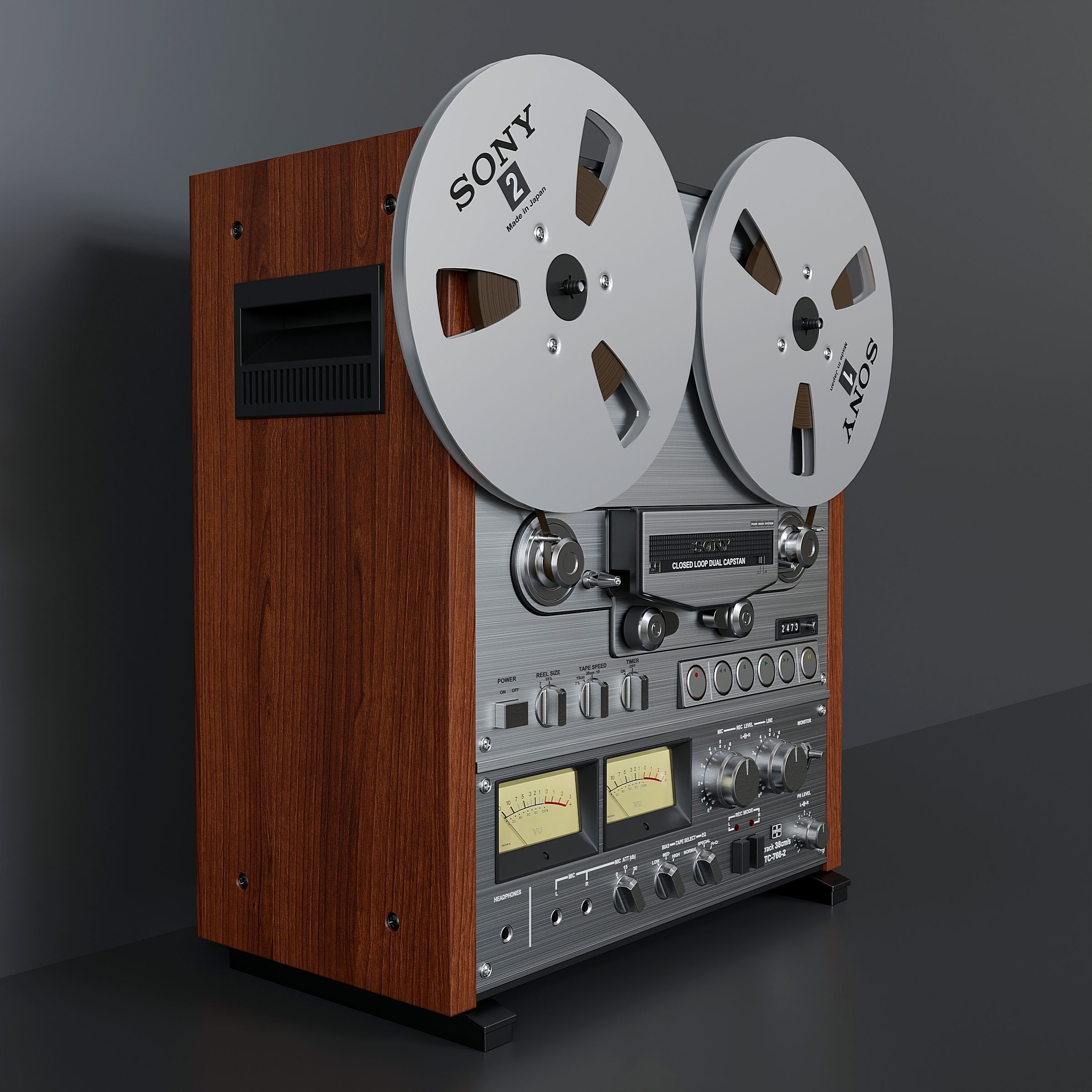 Vintage reel to reel tape deck 7 3D model_1