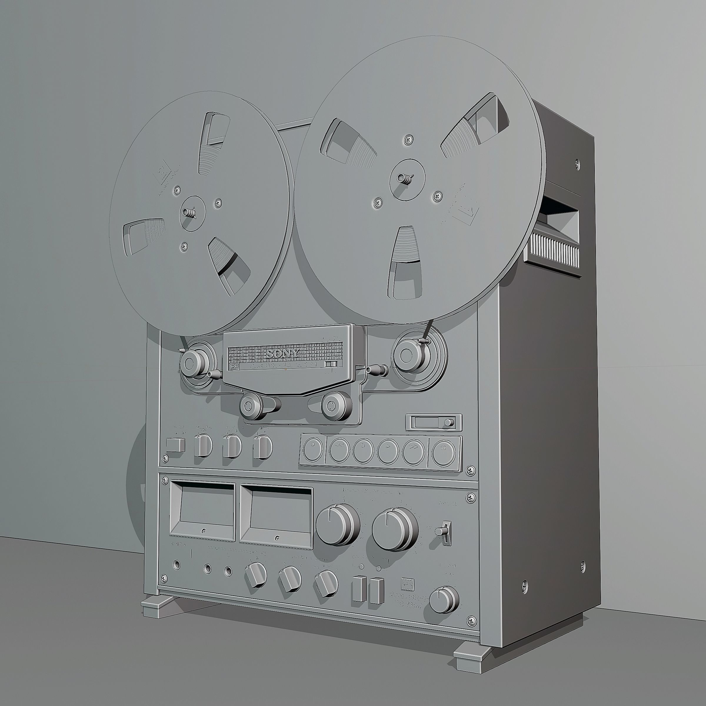Vintage reel to reel tape deck 7 3D model_6