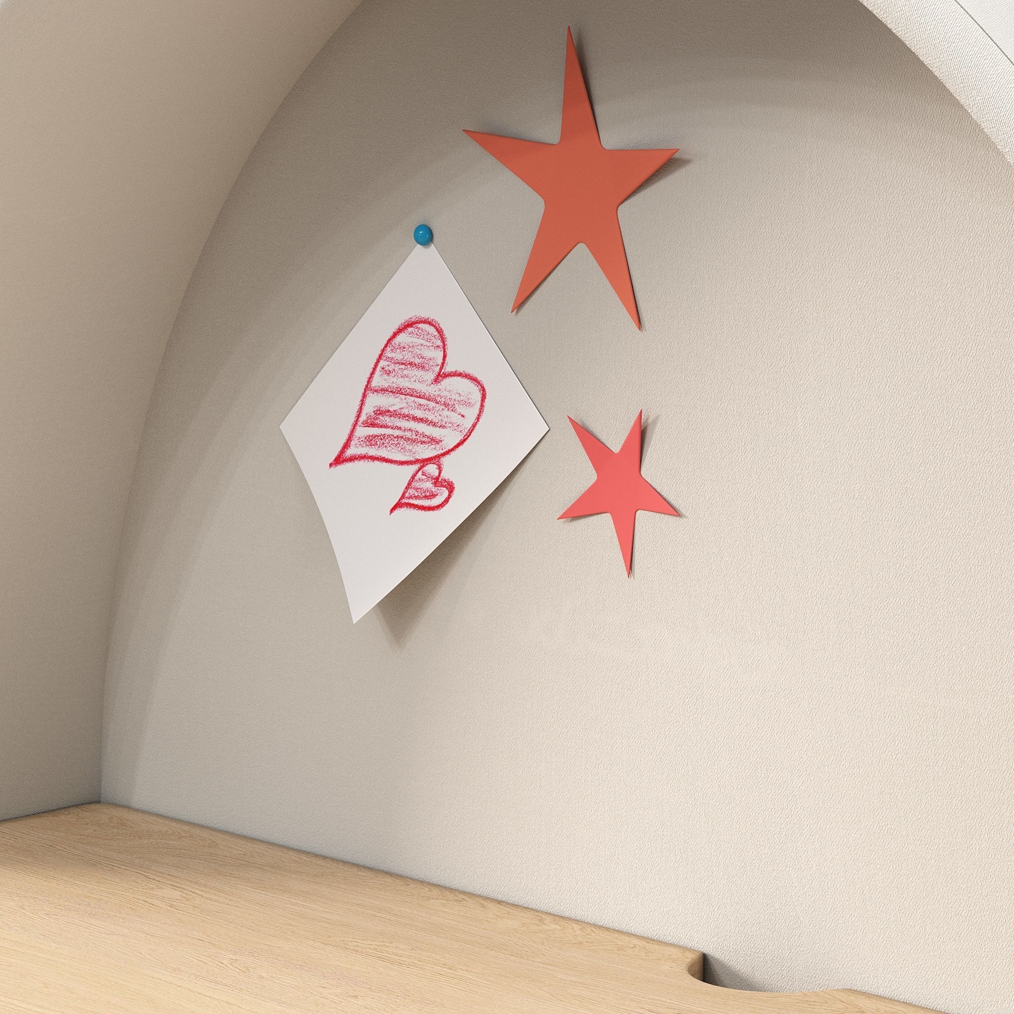 Childrens Furniture Set Axel Drawing 3D model_1