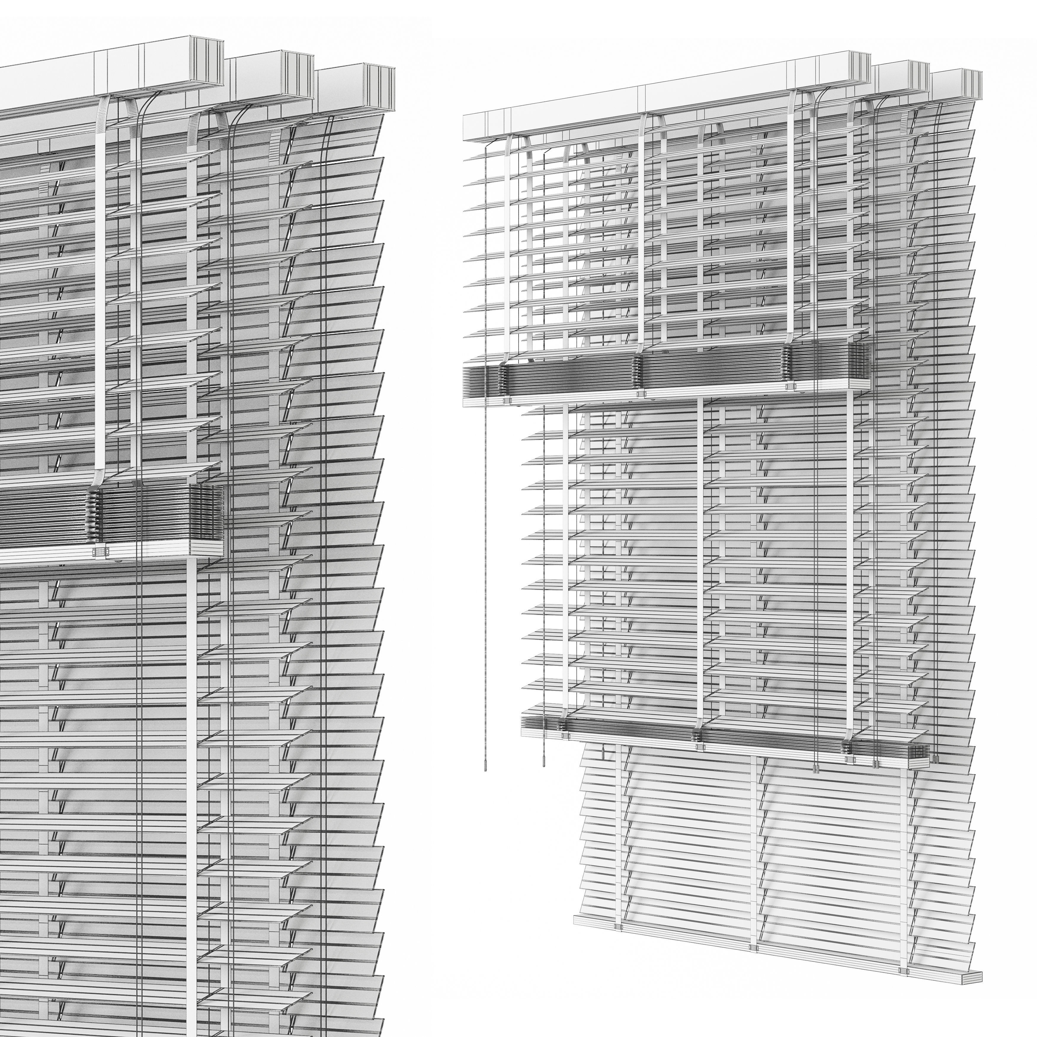 Wooden Blinds Set 13 3D model_5