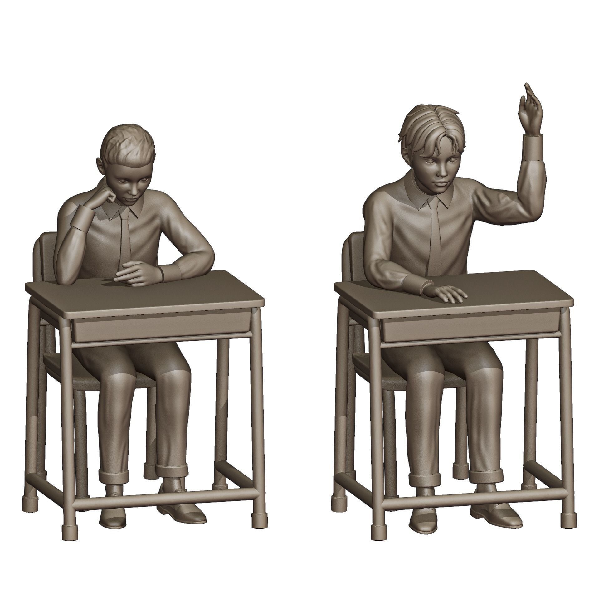 Students Diorama Pack 3D print model_20