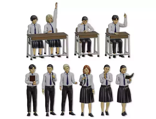Students Diorama Pack 3D print model