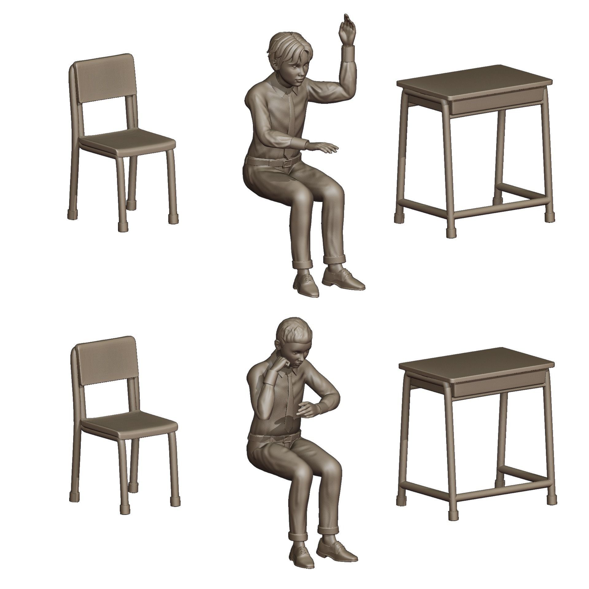 Students Diorama Pack 3D print model_25