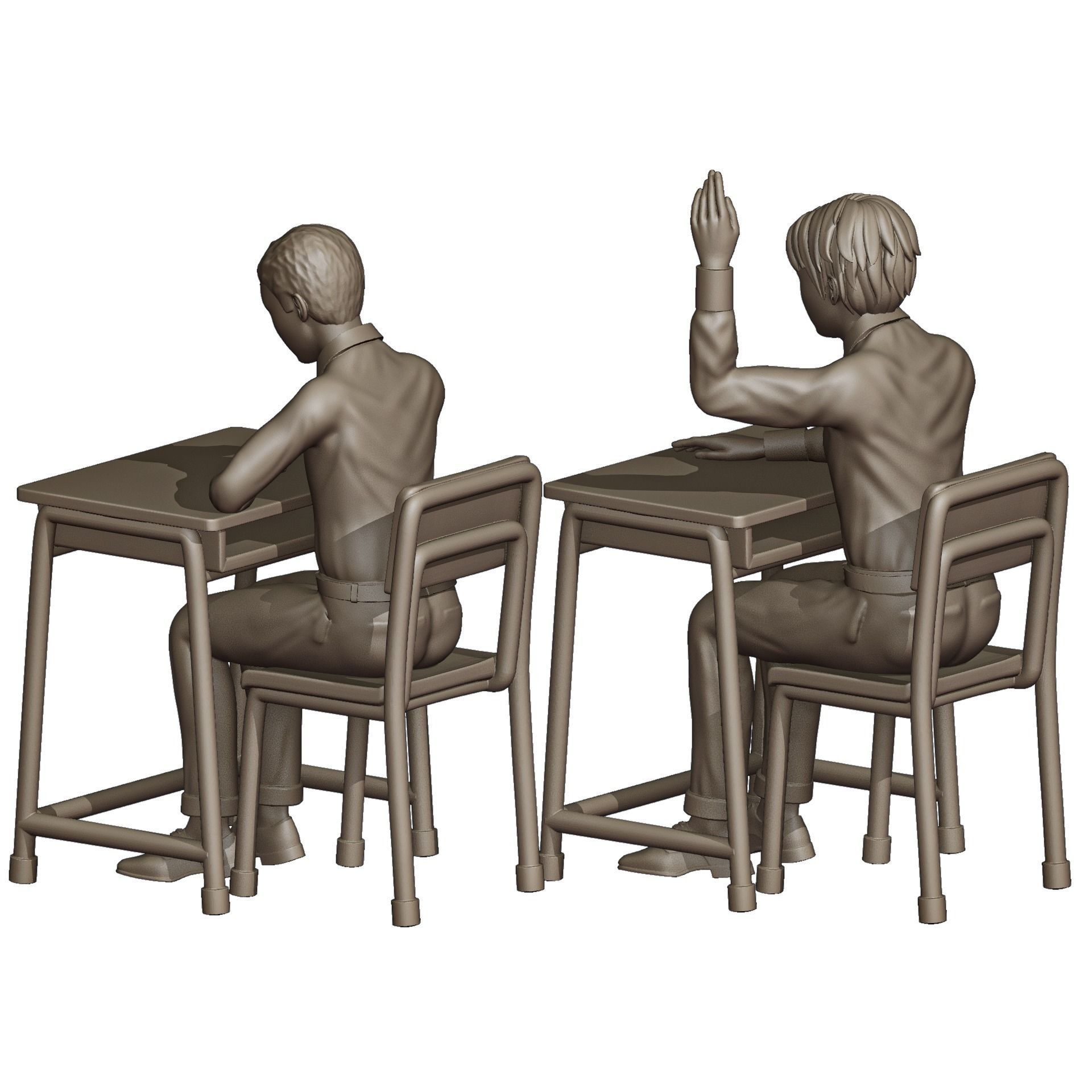 Students Diorama Pack 3D print model_23