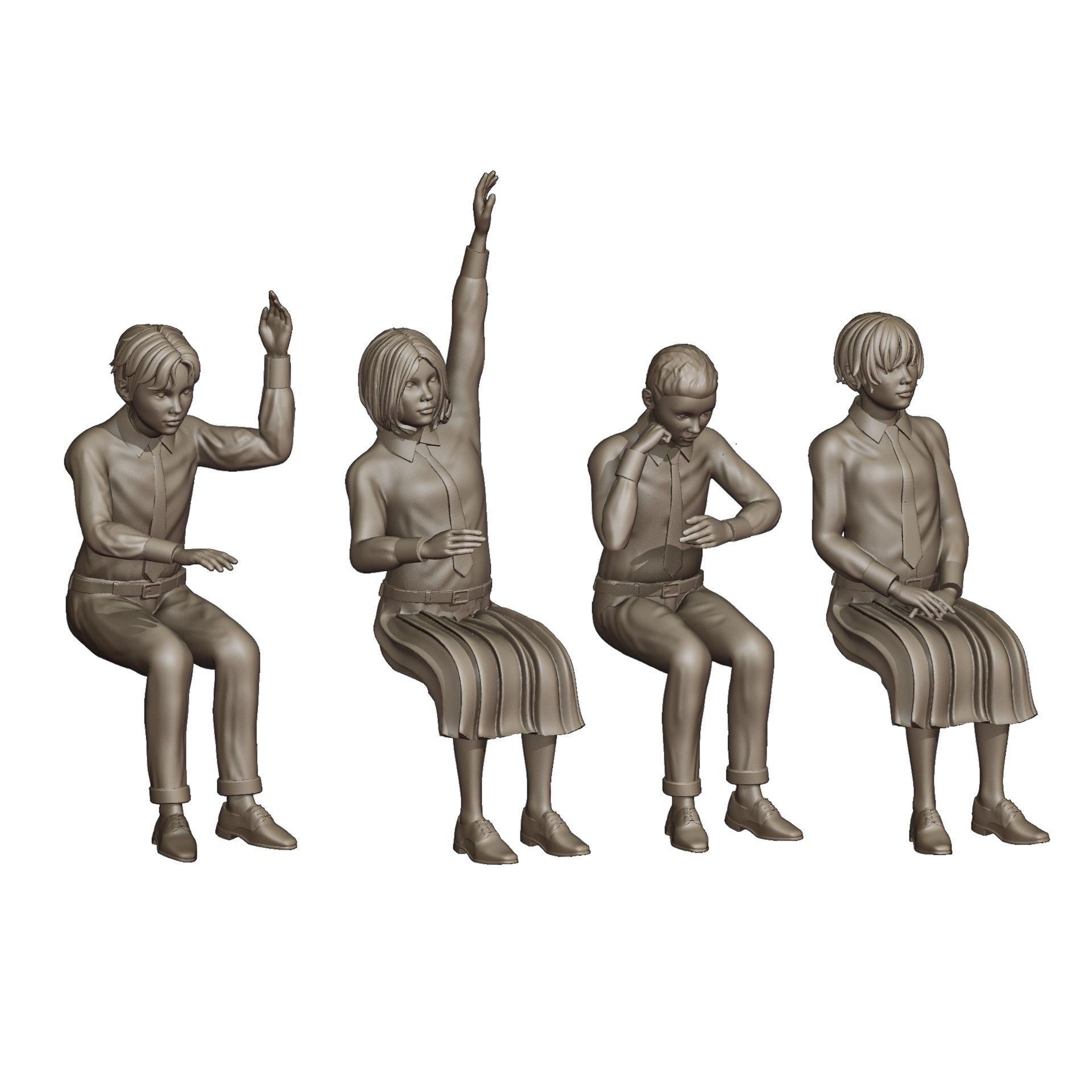 Students Diorama Pack 3D print model_13