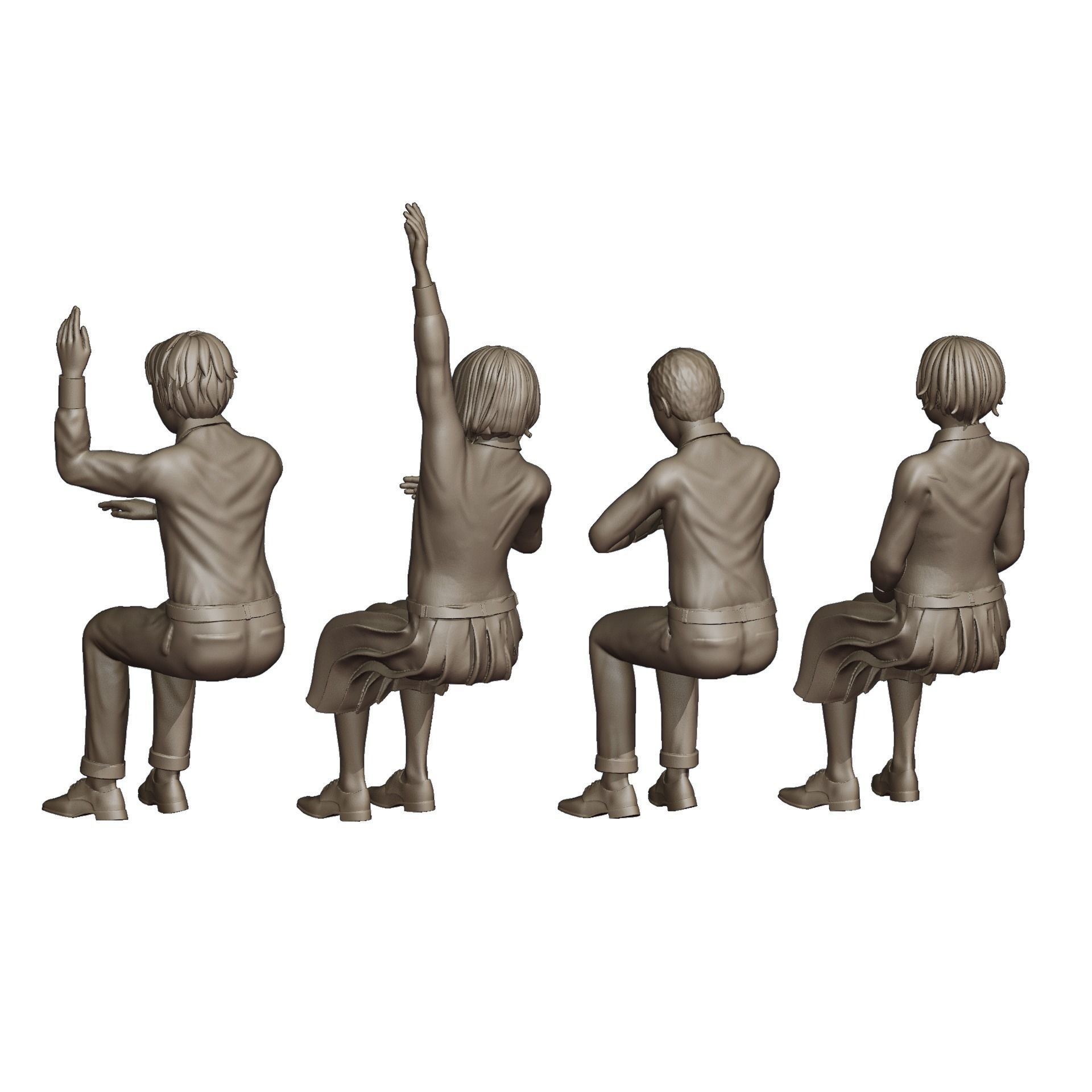 Students Diorama Pack 3D print model_14