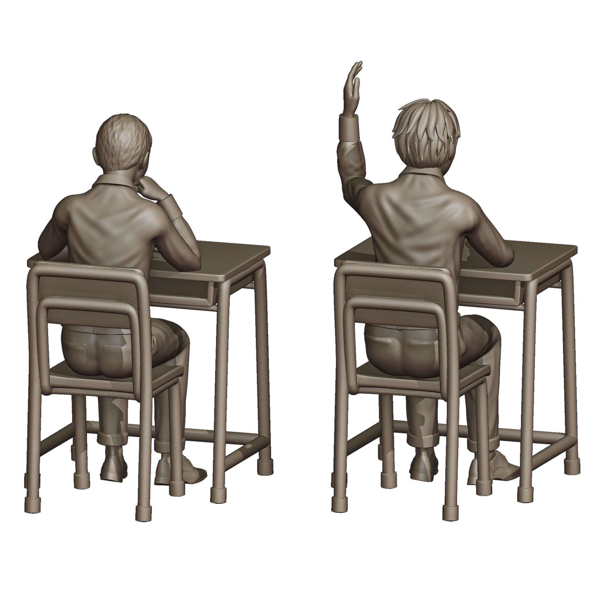 Students Diorama Pack 3D print model_22