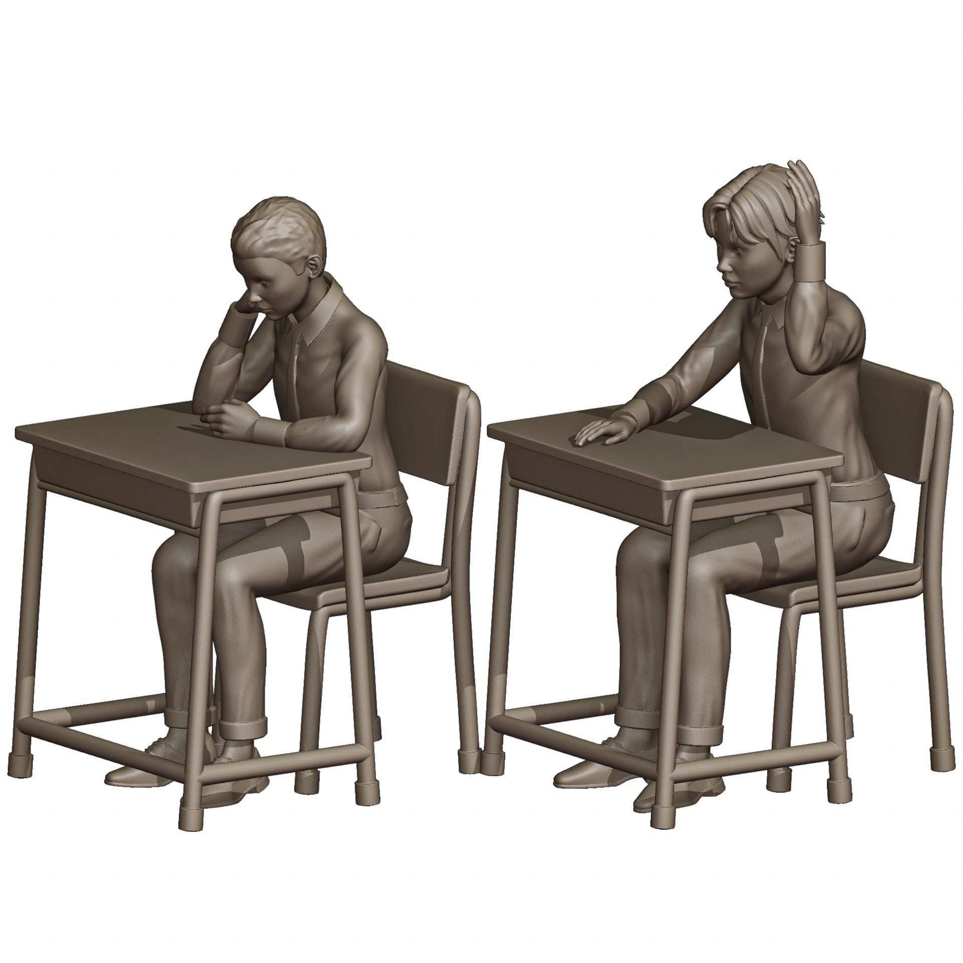 Students Diorama Pack 3D print model_24