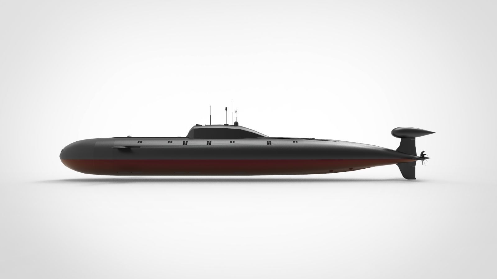 Akula class submarine 3D model_1