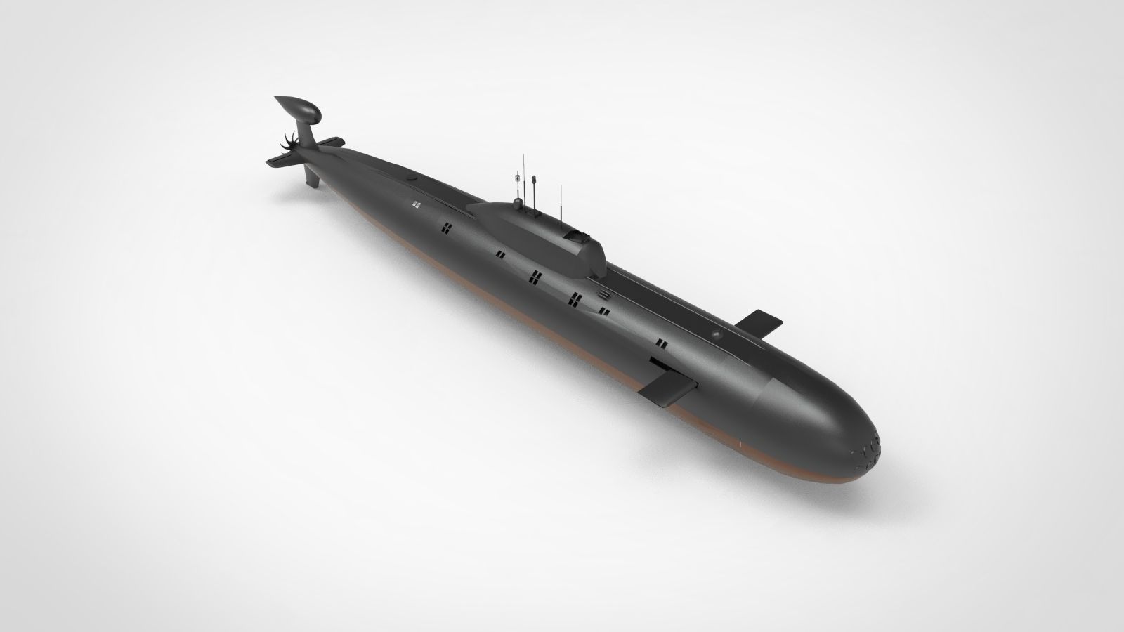 Akula class submarine 3D model_5