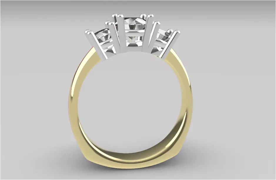 3 Stone Ring Size 13 Free 3D print model