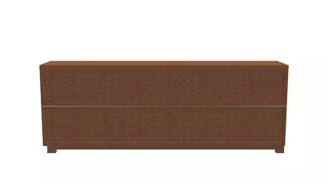 Modern Wooden Shoe Cabinet 3D model