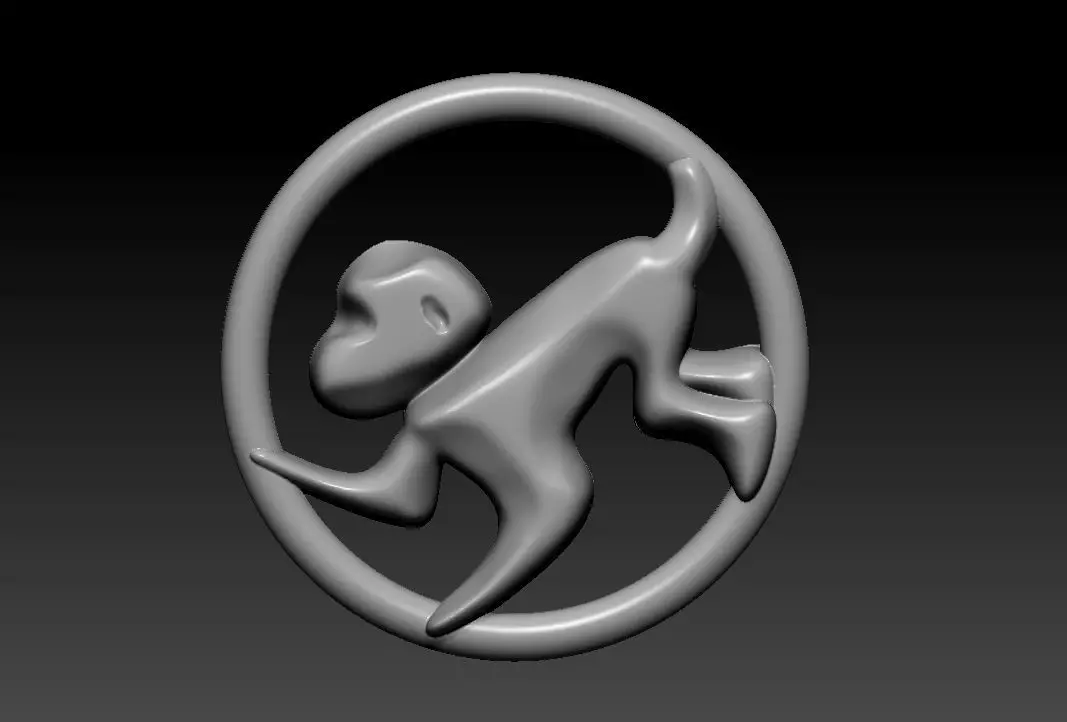Monkey Pendant 3D print model_0
