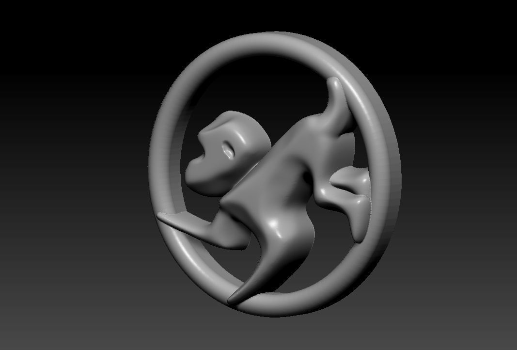 Monkey Pendant 3D print model_1