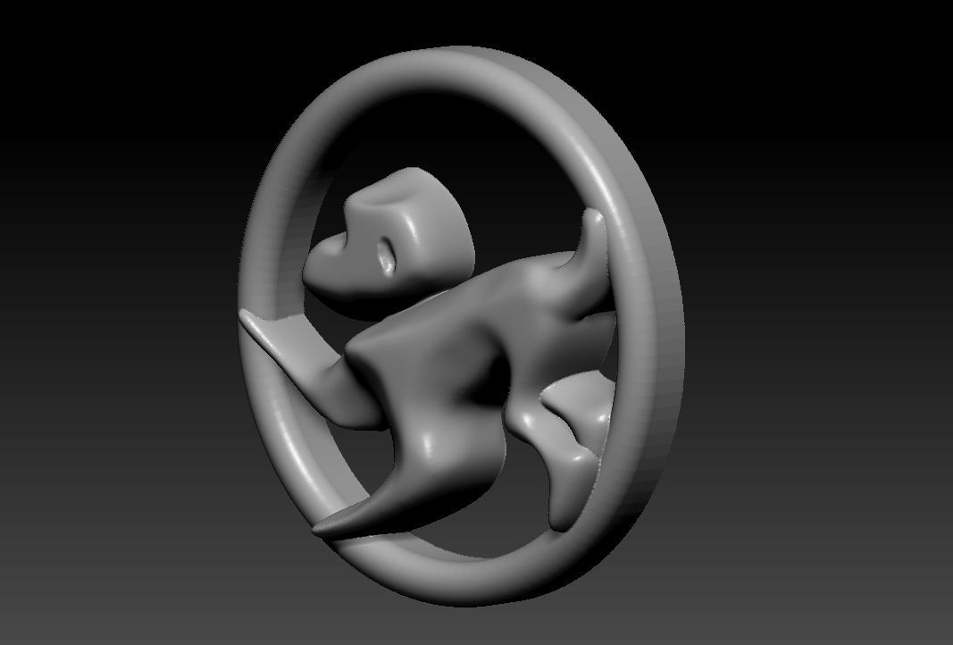 Monkey Pendant 3D print model_4