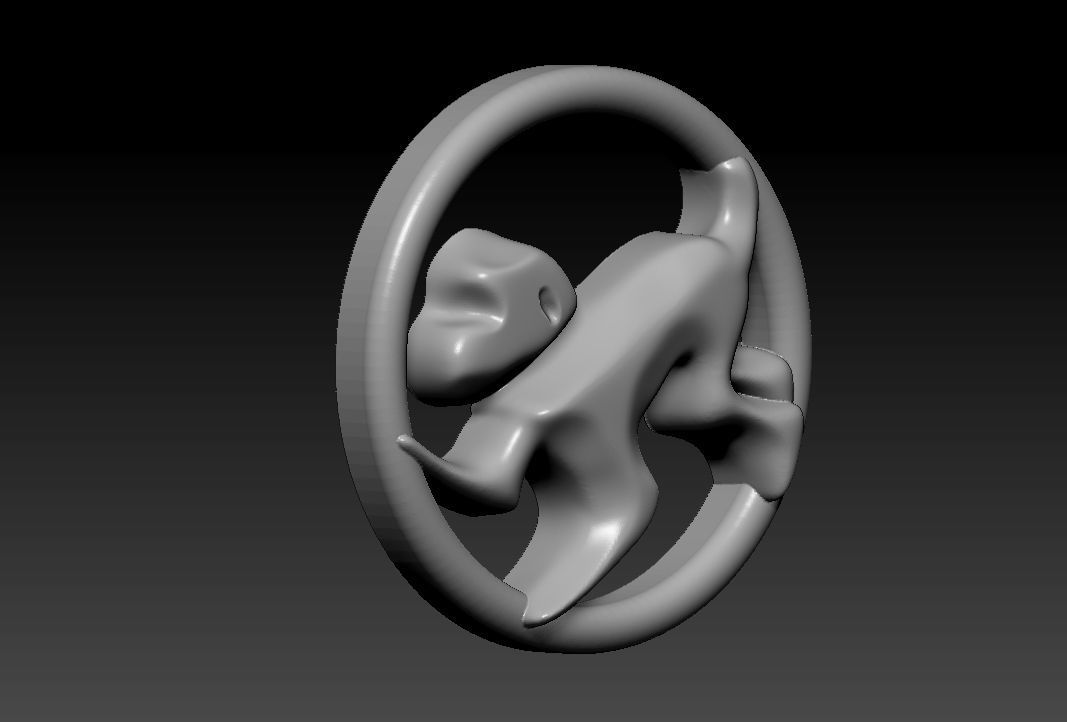 Monkey Pendant 3D print model_2