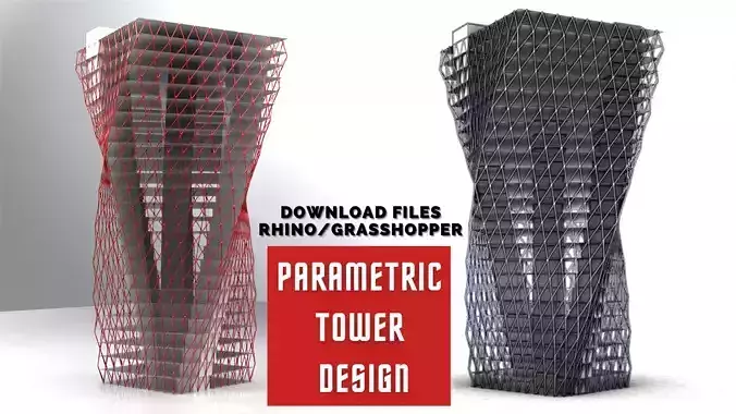 Parametric Tower Design in Grasshopper Rhino 3d model Download 3D model