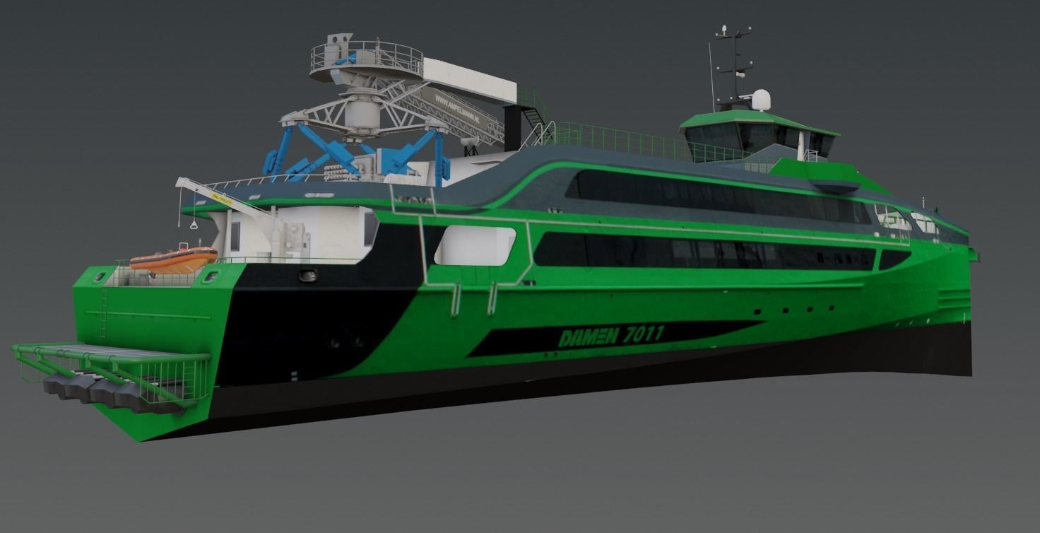 7011 Fast Crew Supply vessels 3D model low-poly Low-poly 3D model_8