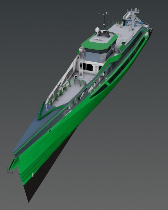 7011 Fast Crew Supply vessels 3D model low-poly Low-poly 3D model_17