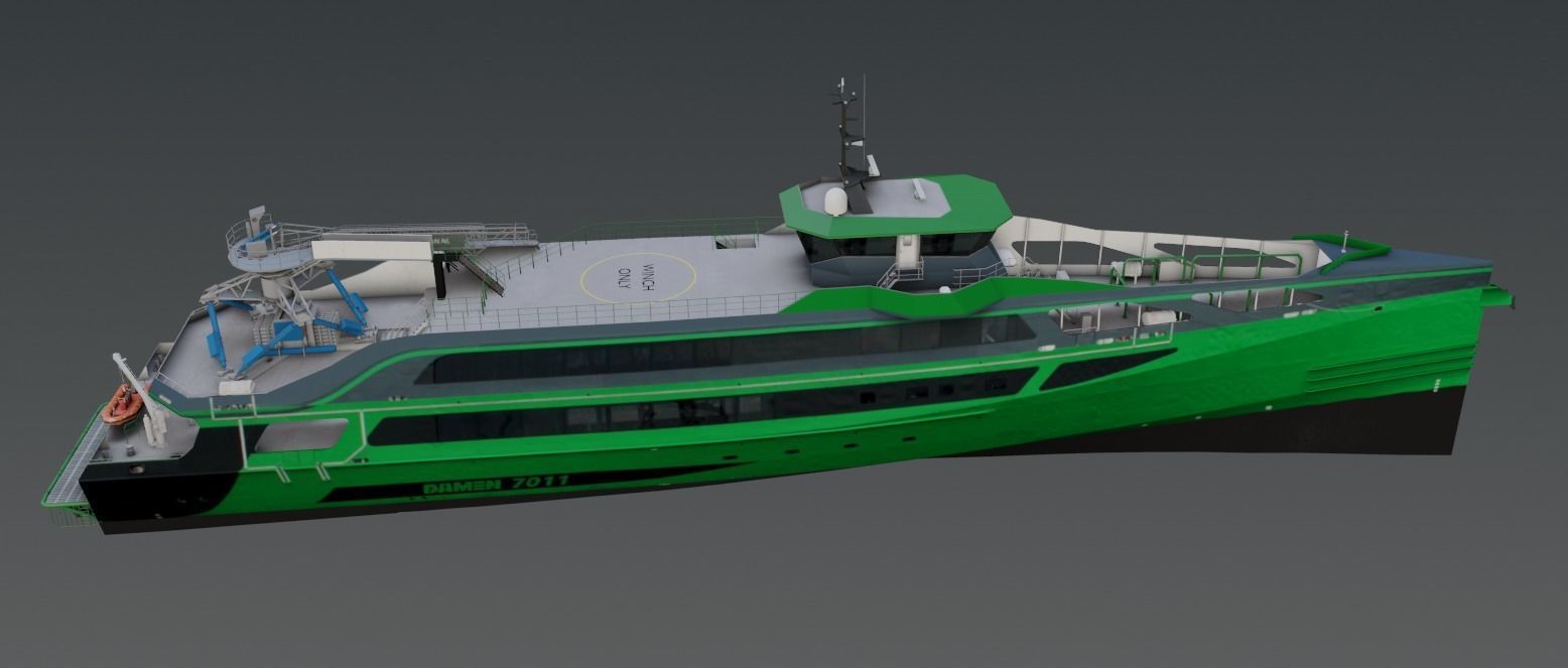 7011 Fast Crew Supply vessels 3D model low-poly Low-poly 3D model_6