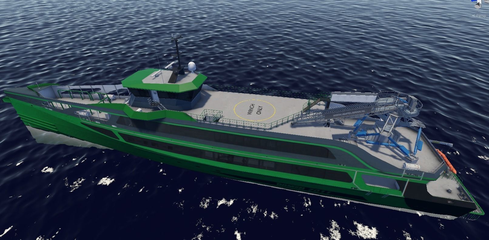 7011 Fast Crew Supply vessels 3D model low-poly Low-poly 3D model_5