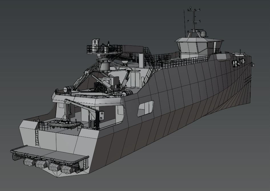 7011 Fast Crew Supply vessels 3D model low-poly Low-poly 3D model_15