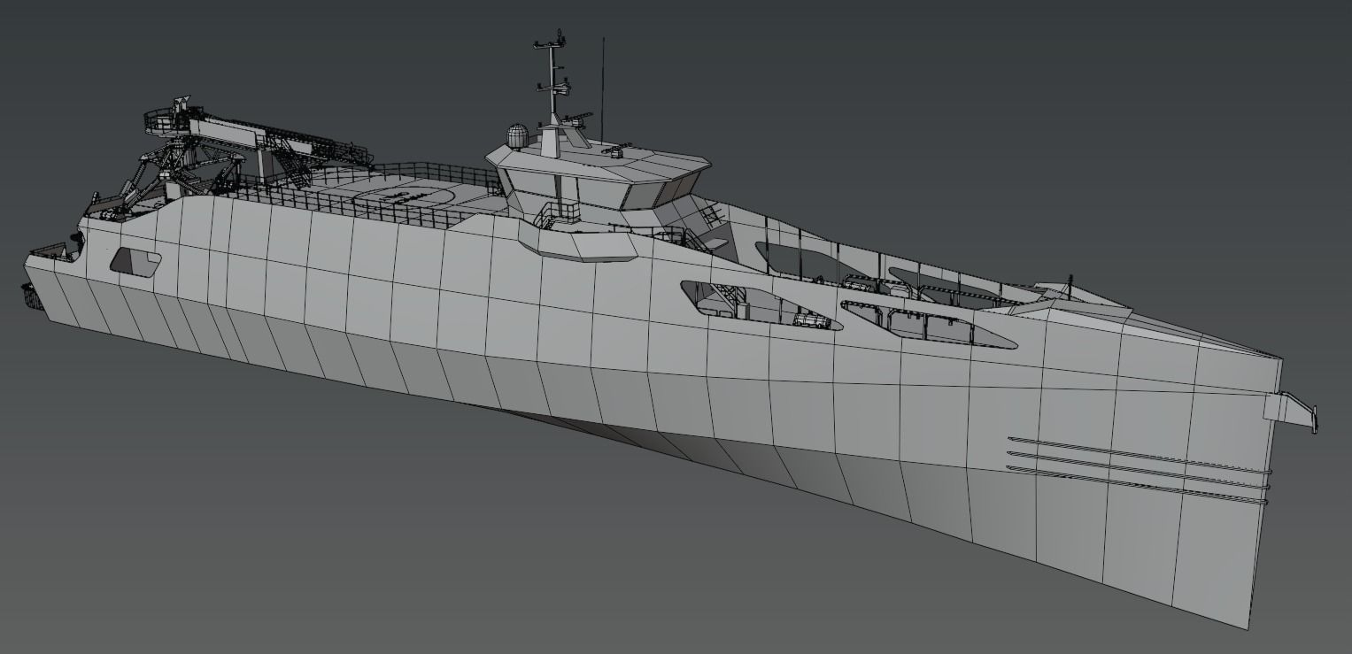 7011 Fast Crew Supply vessels 3D model low-poly Low-poly 3D model_14