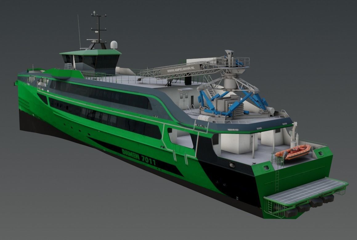 7011 Fast Crew Supply vessels 3D model low-poly Low-poly 3D model_11