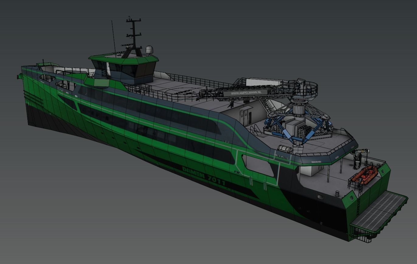 7011 Fast Crew Supply vessels 3D model low-poly Low-poly 3D model_12