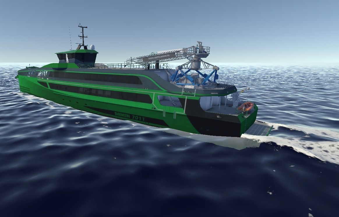 7011 Fast Crew Supply vessels 3D model low-poly Low-poly 3D model_2