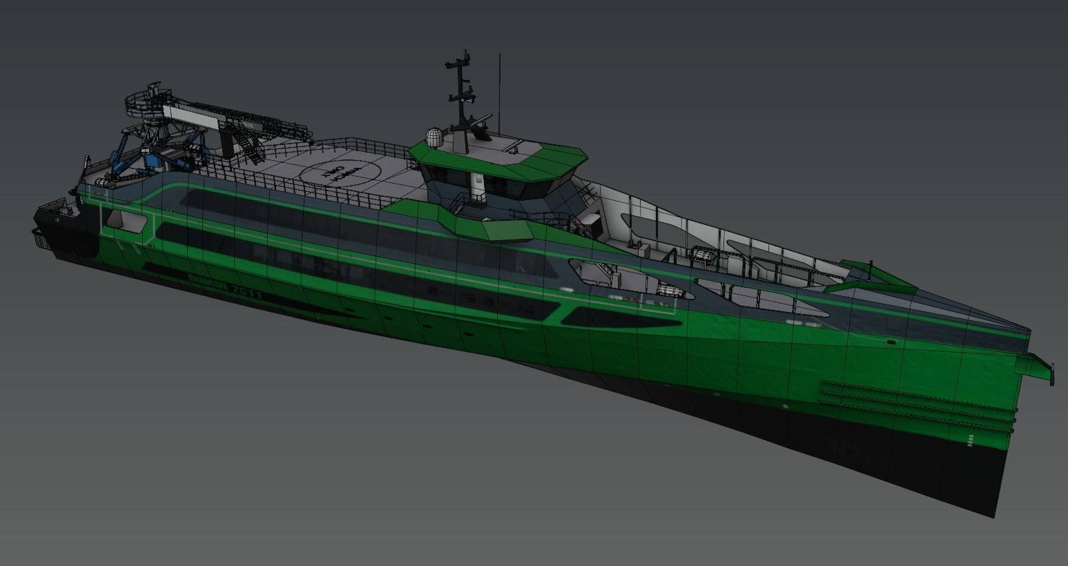 7011 Fast Crew Supply vessels 3D model low-poly Low-poly 3D model_13