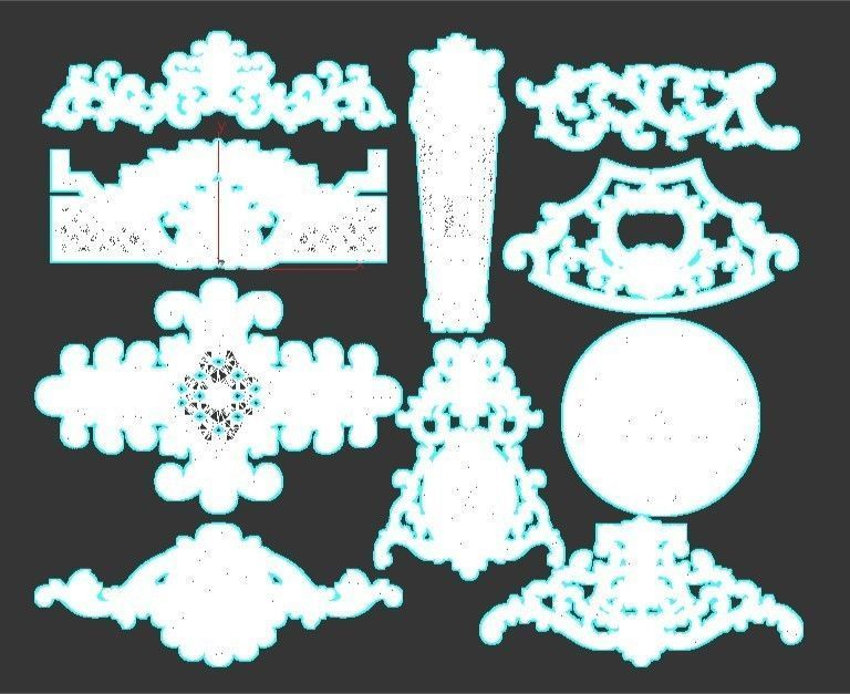 synthesize all File 3d pattern neoclassical 3d  3D print model_63