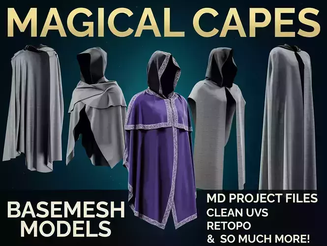 18 Capes Basemesh Models VOL 01 3D model