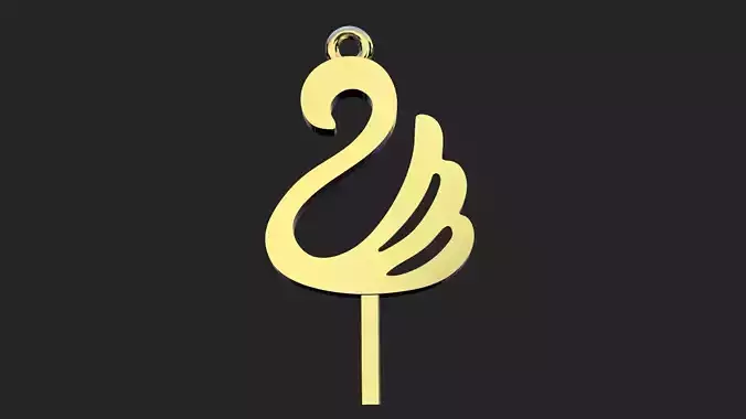 Beautiful swan gold pendant 3D print model