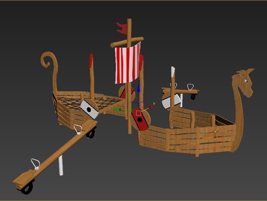 Dragon Boat playground 3D model_4