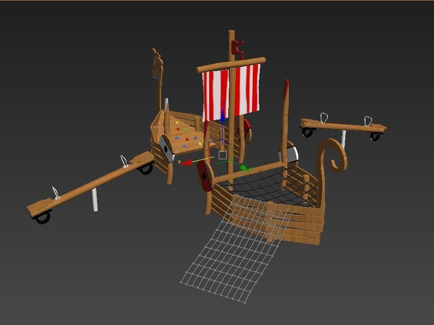 Dragon Boat playground 3D model_5
