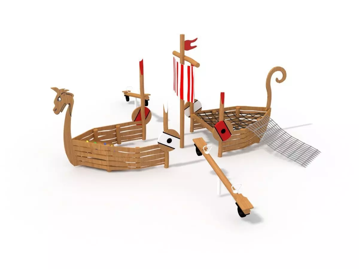 Dragon Boat playground 3D model_0