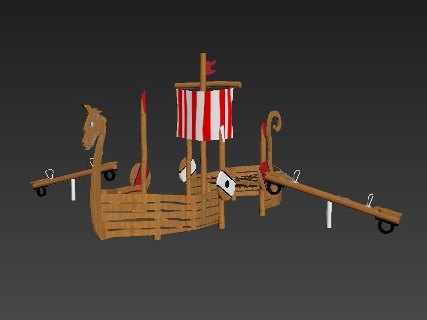 Dragon Boat playground 3D model_8